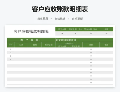 客户应收账款明细表