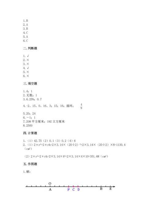 人教版六年级下册数学期末测试卷及答案【必刷】.docx