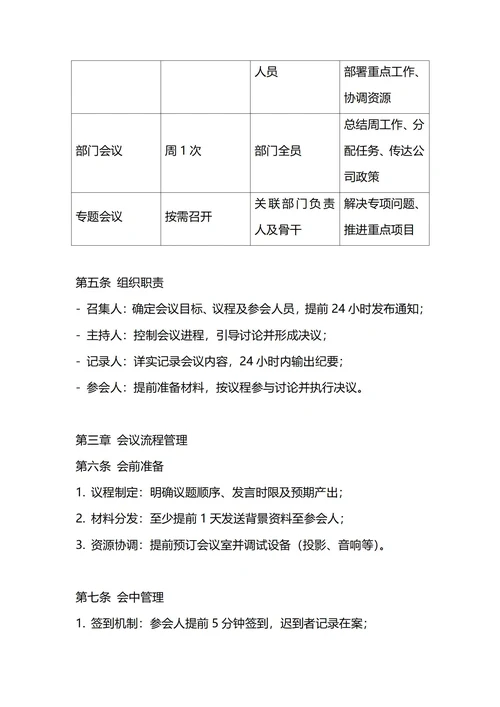 通用会议管理制度