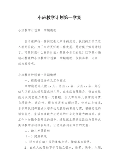 小班教学计划第一学期.docx