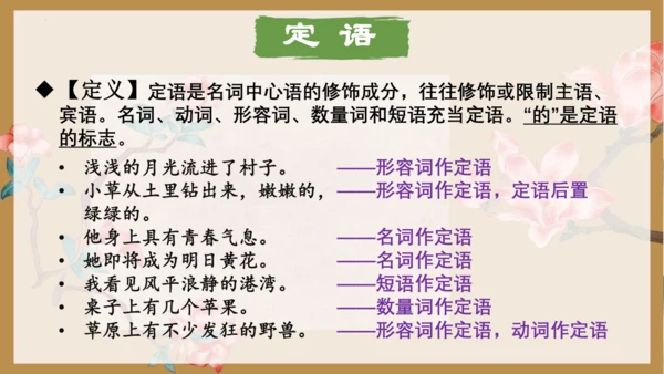 七年级语文下册语法知识——句子成分 同步精品课件(共21张PPT)