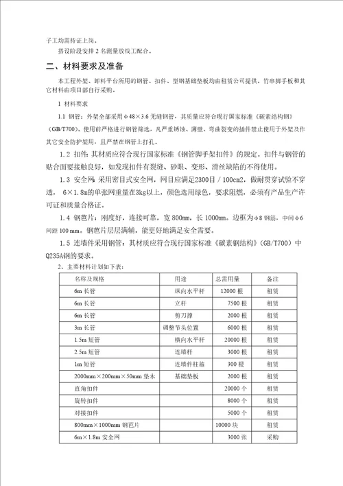 落地式脚手架方案共15页