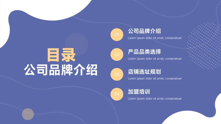 黄蓝个性人物插画行业品牌加盟PPT模板