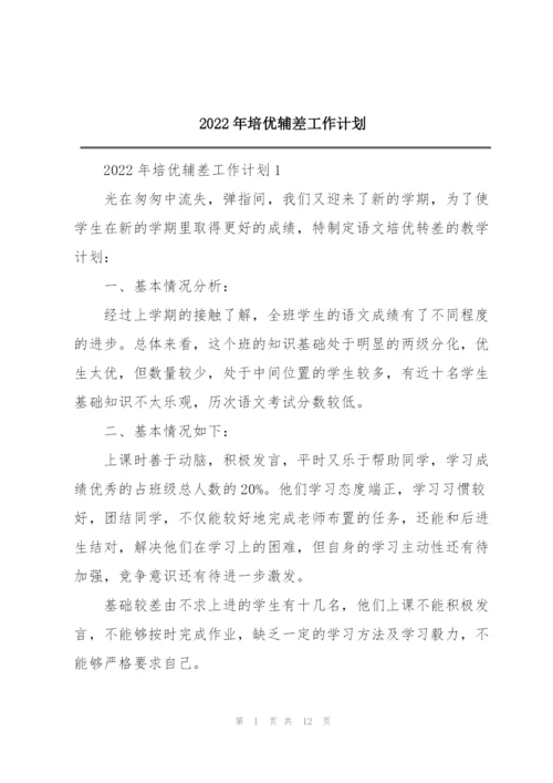 2022年培优辅差工作计划.docx