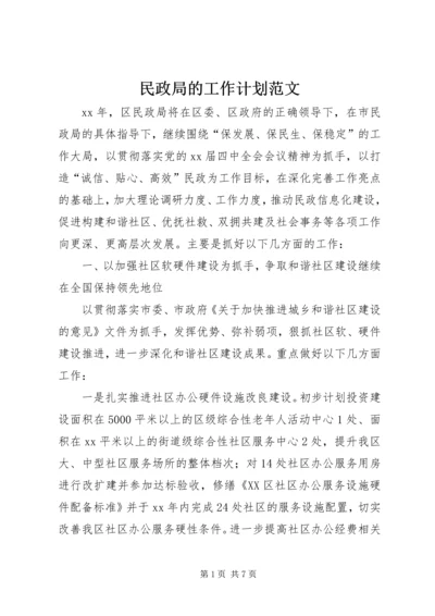 民政局的工作计划范文.docx