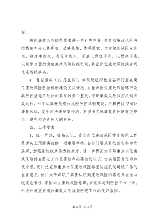 重点岗位廉政风险防控机制建设实施方案.docx