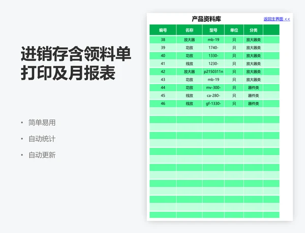 进销存含领料单打印及月报表