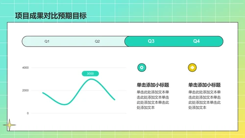 绿色插画风项目进度汇报PPT模板