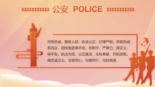 红色大气公安警察年终工作总结PPT