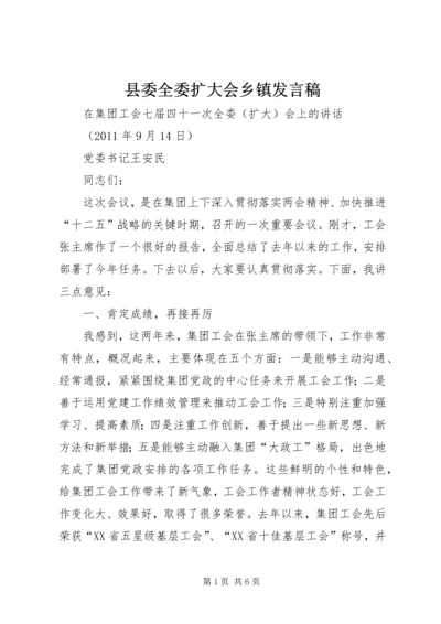 县委全委扩大会乡镇发言稿 (3).docx