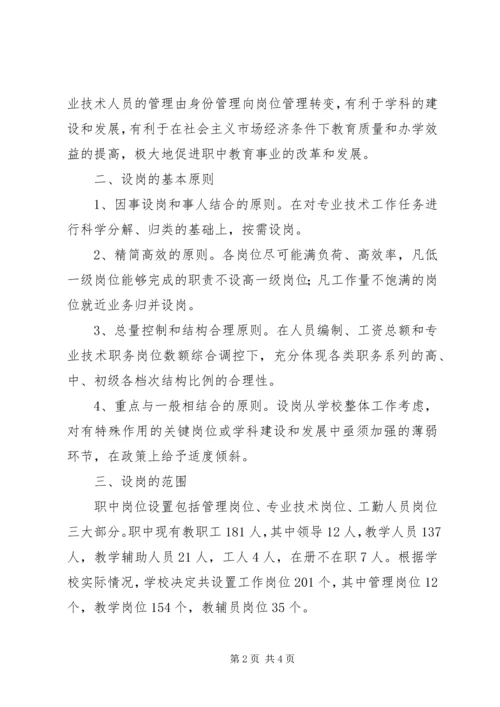 事迹单位改革职业中学岗位设置实施方案（试行）.docx