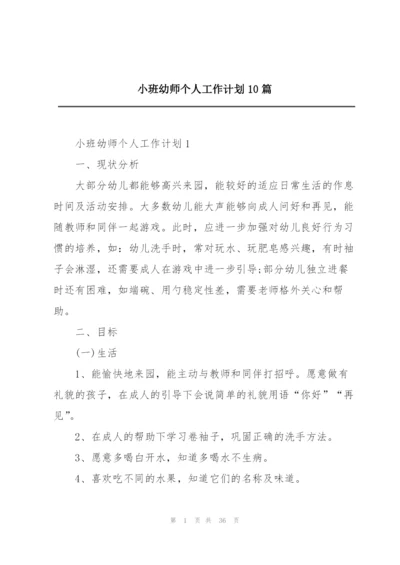 小班幼师个人工作计划10篇.docx