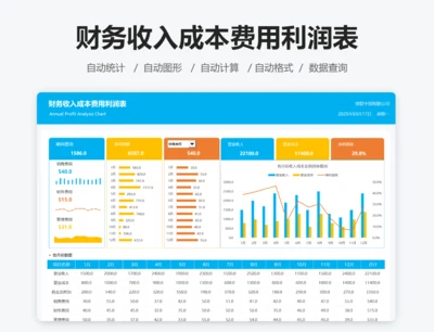 财务收入成本费用利润表