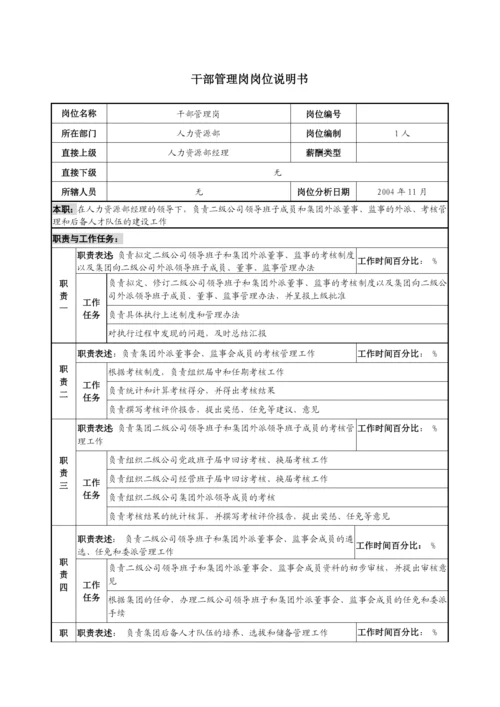 干部管理岗岗位说明书.docx