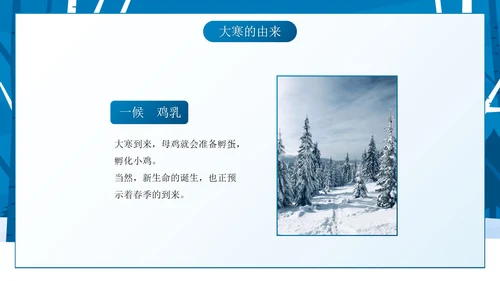 蓝色卡通雪景大寒节气主题教育带内容PPT模板