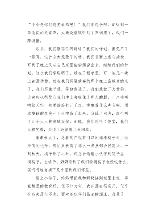 初三作文叙事藏在心中的故乡950字