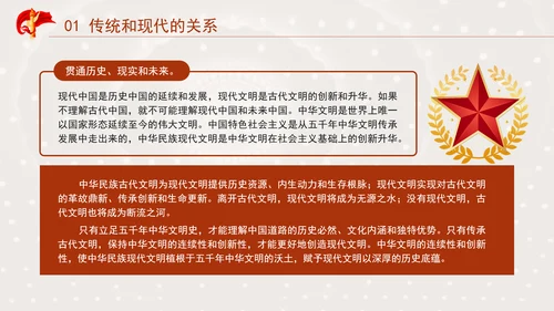 中国传统文化宣传建设中华民族现代文明要把握好的关系专题党课PPT