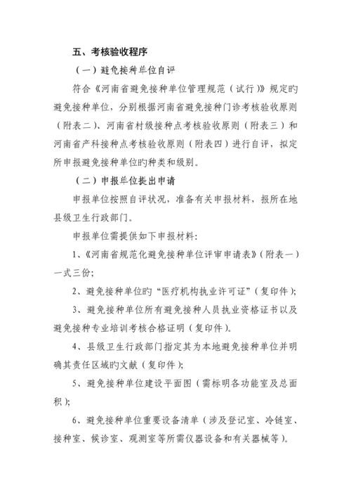 河南省预防接种单位考核验收专题方案.docx