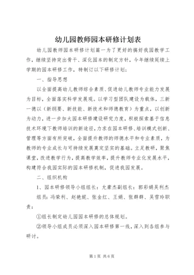 幼儿园教师园本研修计划表.docx