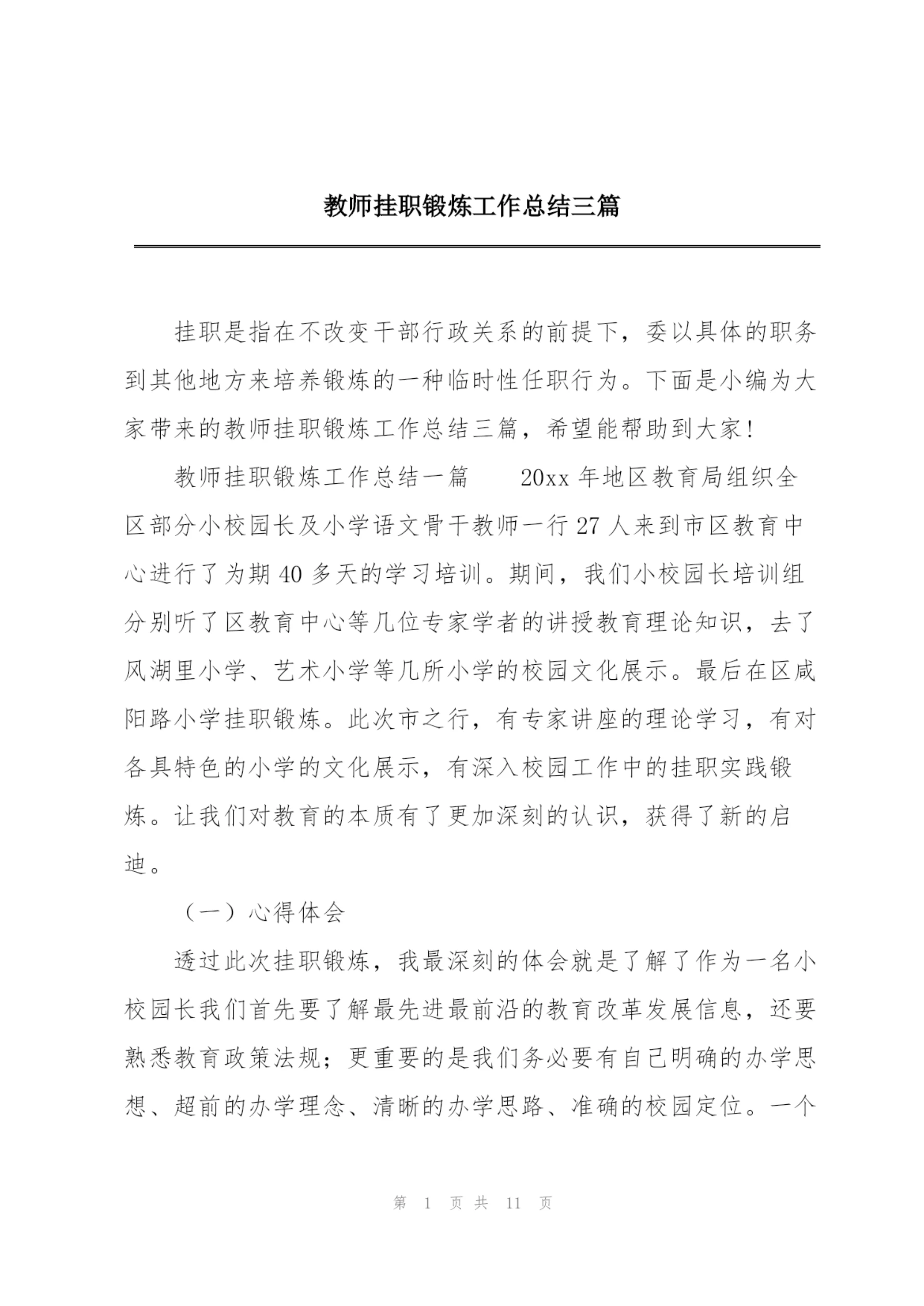 教师挂职锻炼工作总结三篇.docx