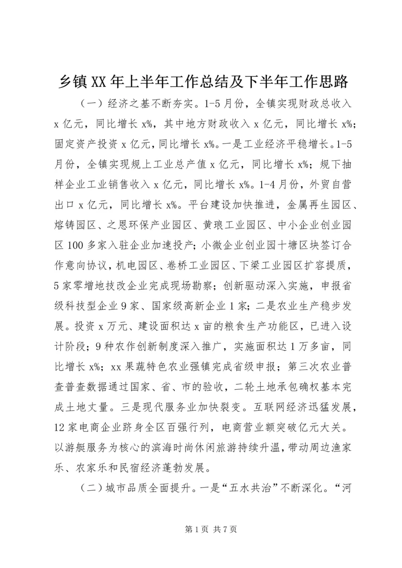 乡镇某年上半年工作总结及下半年工作思路.docx