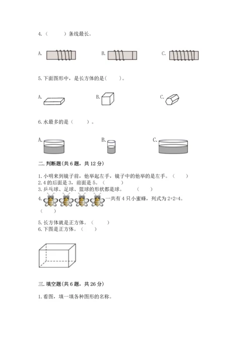 人教版一年级上册数学期中测试卷附完整答案（网校专用）.docx