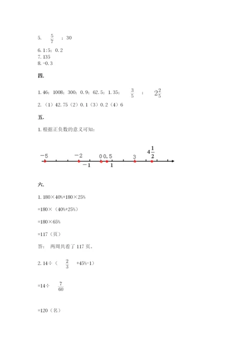 小学六年级数学毕业试题及答案（名师系列）.docx