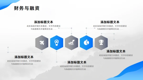 流体渐变蓝色项目商业计划书通用PPT模板