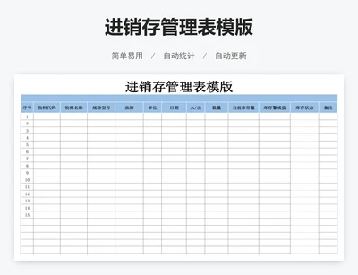 进销存管理表模版