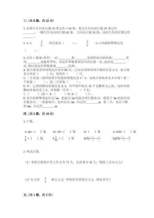 北师大版数学小升初模拟试卷及答案（考点梳理）.docx