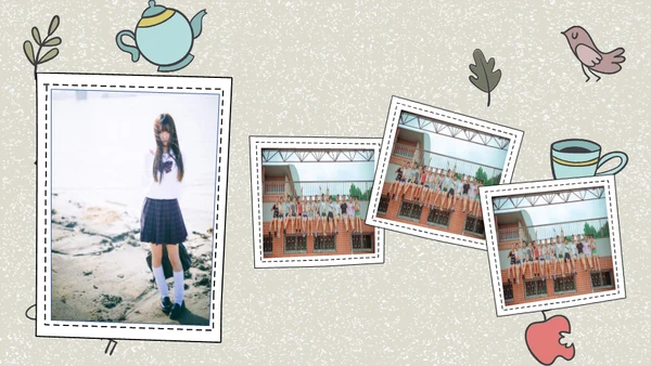 少女的毕业纪念册通用PPT电子相册