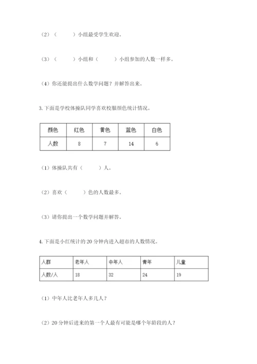 苏教版二年级下册数学第八单元 数据的收集和整理（一） 测试卷及答案一套.docx