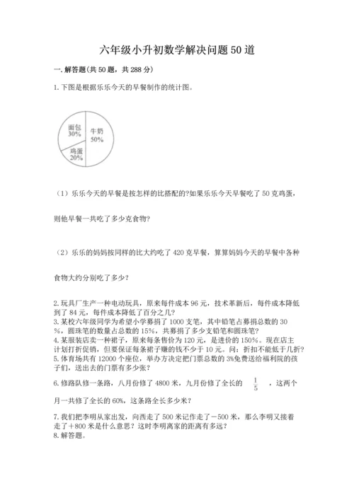 六年级小升初数学解决问题50道附参考答案（实用）.docx