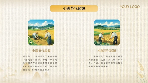 黄色节气之小满PPT模版