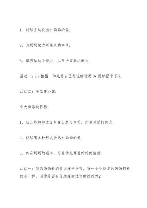 温馨的幼儿园母亲节活动方案范文5篇.docx