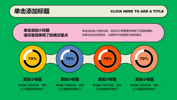 绿色多巴胺风格通用PPT演示模板