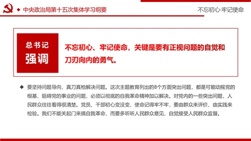 牢记初心使命推进自我革命不忘初心牢记使命主题教育PPT