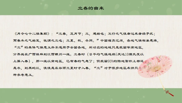 立春的来由通用PPT模板