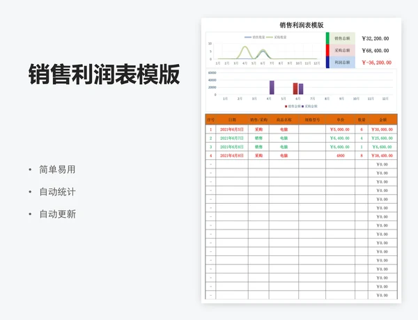 销售利润表模版