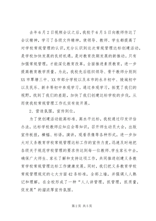 学校常规管理达标工作情况汇报 (2).docx