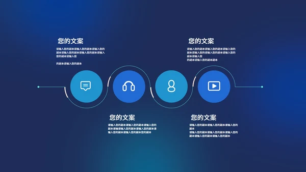 蓝色流体简约风年度工作总结PPT模板