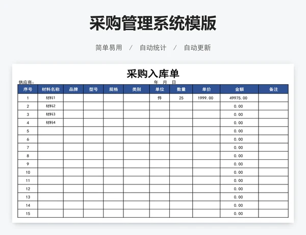 采购管理系统模版