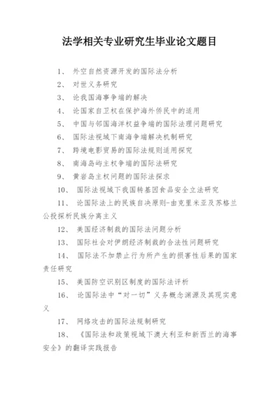法学相关专业研究生毕业论文题目.docx