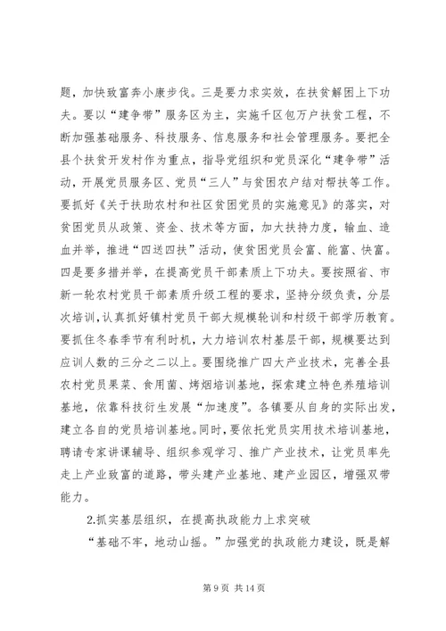 在全县农村基层组织建设大会上的讲话.docx