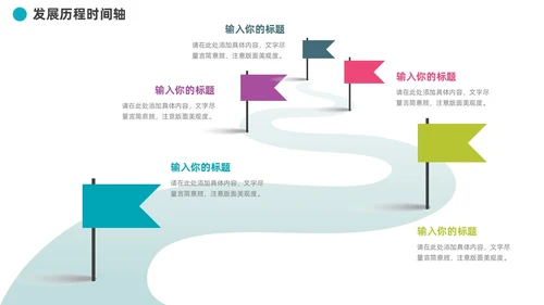 企业发展历程大事记道路时间轴图表PPT模板