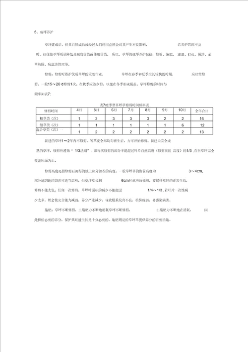 草坪建植与养护管理