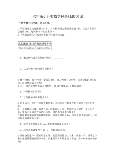 六年级小升初数学解决问题50道及答案1套.docx