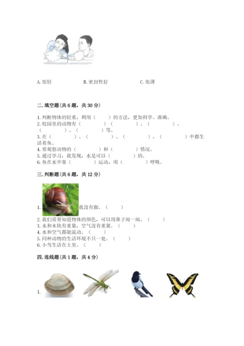 教科版小学科学一年级下册期末测试卷及参考答案【精练】.docx