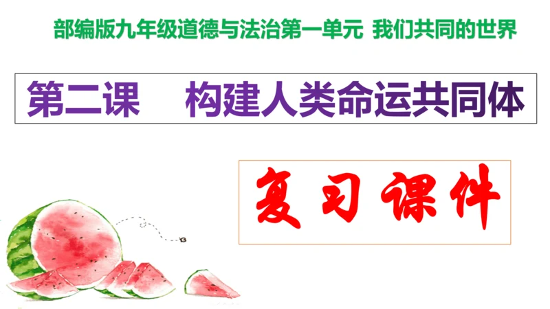 第二课 构建人类命运共同体复习课件（22张PPT）