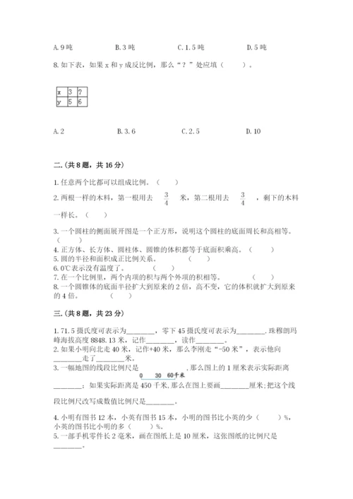 苏教版数学六年级下册试题期末模拟检测卷附参考答案【模拟题】.docx